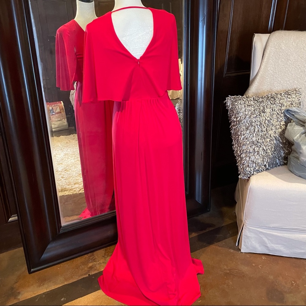 NWT Red Halston Heritage A-line gown, small - Picture 3 of 8